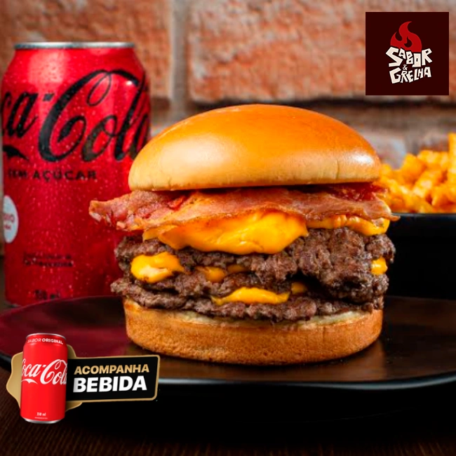 2x Combo da Casa Crispy Bacon em DOBRO + 2x Coca Cola + 2x Fritas 